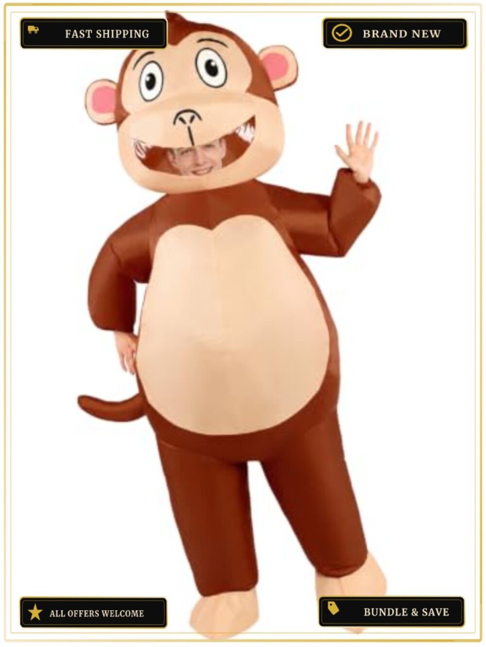 Inflatable Monkey Costume Adult Funny Halloween Blow Up Suit